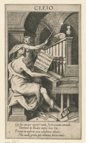 Klio (Aus der Folge: Musae IX Viro ...Philip Hainhofero...DDD à Wolfgango Kiliano glypte A.V.A.V.P. 1612)