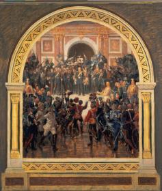 Huldigung vor Kaiser Wilhelm I. Entwurf für ein Wandbild im Kaiserhaus zu Goslar