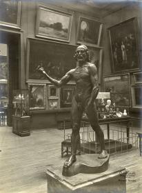 Johannes der Täufer im Musée du Luxembourg, am linken Bildrand der Schatten eines Kamerastativs