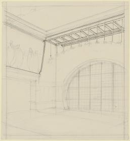Darmstadt, Ernst-Ludwig-Haus, Vorentwurf zum Mittelraum, Perspektive