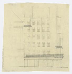 Umbau Wohn- und Geschäftshaus STERN, Agram (Zagreb), Fassadenaufriss und Ecklösung