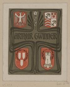Exlibris Arthur Gwinner (Bankdirektor)