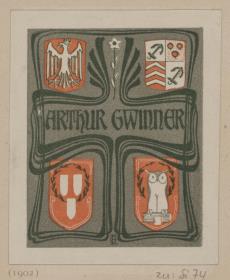Exlibris Arthur Gwinner (Bankdirektor)
