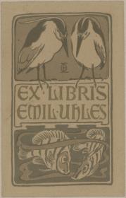 Exlibris Emil Uhles (Nachtreiher)