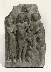 Erzählende Szene (Fragment): Geburt des Jyotishka aus den Flammen