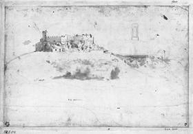 Burgruine mit Zinnenmauer