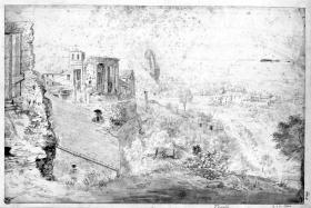 Tivoli, links der Rundtempel