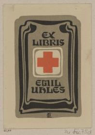 Exlibris Emil Uhles (Rotes Kreuz)