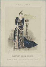 Illustrirte Frauen-Zeitung: Gesellschafts-Toilette mit langer Schleppe