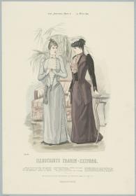Illustrirte Frauen-Zeitung: Anzug mit Schosstaille und Anzug mit Jackentaille