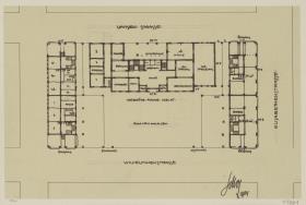 Darmstadt, Projekt Eleonorenhotel, 1. Vorentwurf, Grundriss der Gesamtanlage
