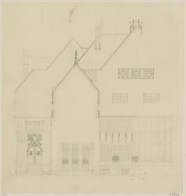 Hanau, Projekt Doppelhaus Ohl, Aufriss eines Teils der Hauptfassade