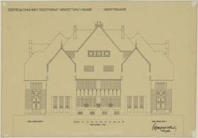 Hanau, Projekt Doppelhaus Ohl, Aufriss der Hauptfassade