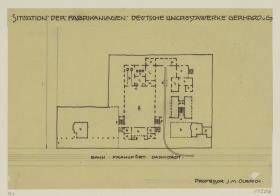 Neu Isenburg, Projekt Linkrustawerke, Vorentwurf, Grundriss der Fabrikanlagen