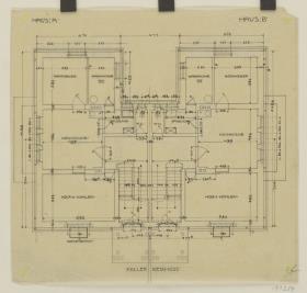 Darmstadt, Projekt Doppelhaus Cabinet, fünfte Version, Grundriss Kellergeschoss