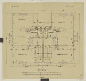 Darmstadt, Projekt Doppelhaus Cabinet, fünfte Version, Grundriss