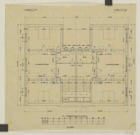 Darmstadt, Projekt Doppelhaus Cabinet, fünfte Version, Grundriss des 1. Obergeschosses