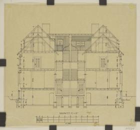 Darmstadt, Projekt Doppelhaus Cabinet, fünfte Version, Schnitt
