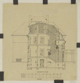 Darmstadt, Projekt Doppelhaus Cabinet, fünfte Version, Schnitt