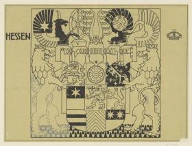 Darmstadt, Ausstellungsgebäude und Hochzeitsturm, Wappen für die Eingangshalle des Turmes