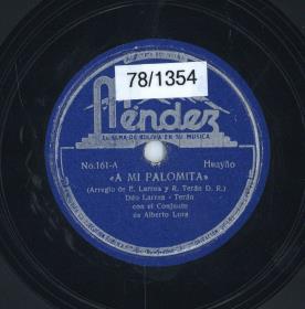 Titel A: A Mi Palomita
Titel B: Quiero Cantando Darte Mis Penas