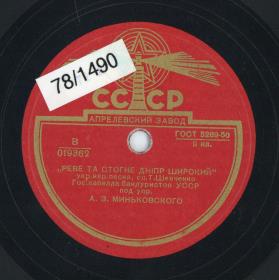 Titel A: "Rewe ta stogne Dnipr schiroki" (Der breite Dnjepr), Volkslied, Text: Schewtschenko
Titel B: "Oi, popliwi wutko" (O gieß Wodka ein)