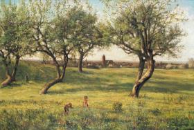 Landschaft mit Blick auf Frankfurt am Main