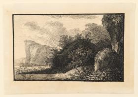 Küstenlandschaft mit Wasserfall