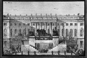 Zwei Entwürfe für die Aufstellung von Trophäen aus dem Invalidenhaus in Paris vor dem Brandenburger Tor und vor der Universität