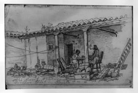 Bellermann und Carl Moritz vor ihrem Wohnhaus in Mérida