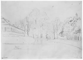 Gusow. Südwestlicher Schlosskanal von Norden