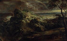 Landschaft mit dem Schiffbruch des Paulus (?)