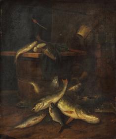Stillleben mit toten Fischen