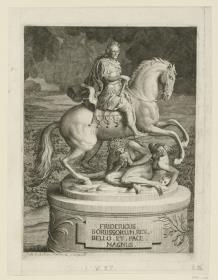 Friedrich des Große, Reiterstandbild auf ovalem Postament