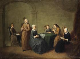 Der Künstler im Kreise seiner Familie