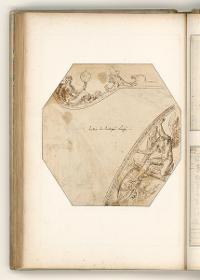 Entwurf für Decken- und Wandmalerein mit Stuckrahmen, weitere ornam. Darstellungen; Verso: Entwurf für Deckenmalerei, Darstellung des Chronos und weiblicher Figur mit Kugel