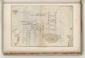 Rom, Palazzo Farnese: piano nobile, Detail einer Kasettendecke; Verso: Untersicht und Profil einer weiteren Kasettendecke