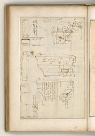 Dorisches Portal, Aufriss und Details der Ordnung; Verso: verschiedene Details von Säulenordnungen