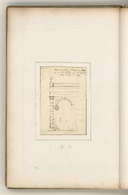 vermutlich Frascati, Villa Mondragone, Aufriss einer Ecke der Loggia
