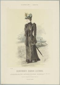 Illustrirte Frauen-Zeitung: Promenaden-Anzug mit Schnebbengurt