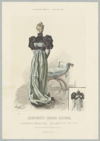 Illustrirte Frauen-Zeitung: Gesellschafts-Toilette mit kurzer Taille
