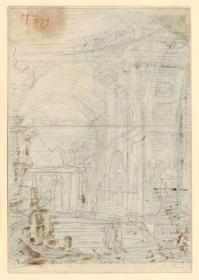Capriccio antiker Ruinen mit Figuren
