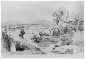 Campagna-Landschaft mit Felsen