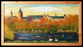 Altenburger Schloß mit Pauritzer Teich. Herbststimmung