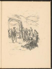 Der Erbe überreicht Boas den Schuh. Blatt 7 (S.19) aus: Das Buch Ruth