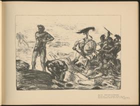 Achill wütet im Skamander. Blatt 7 aus Buch: Achill