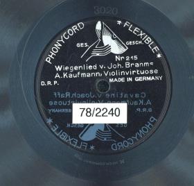 Titel A: Wiegenlied [Guten Abend, Gut Nacht]
Titel B: Cavatine