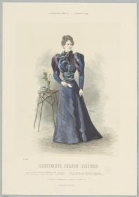 Illustrirte Frauen-Zeitung: Eleganter Hausanzug mit abstechender Taille