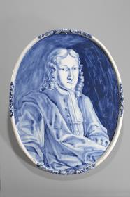 Ovale Bildnisplatte mit dem Porträt des Johann Conrad Romedi