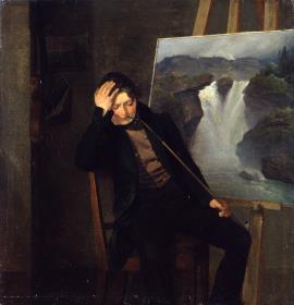 Der Maler Georg Heinrich Crola in seinem Atelier